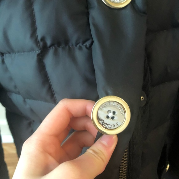 Juicy Couture Coat  Black Puffer Jacket Hooded Fur - Picture 6 of 10